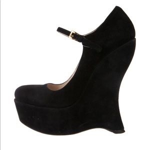 Prada platform Wedge bootie 34